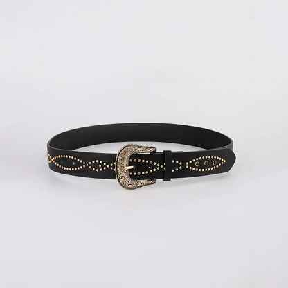 PU Leather Rhinestone Belt - adritiX