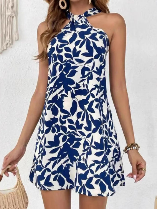 Floral Print Sleeveless Mini Dress - adritiX