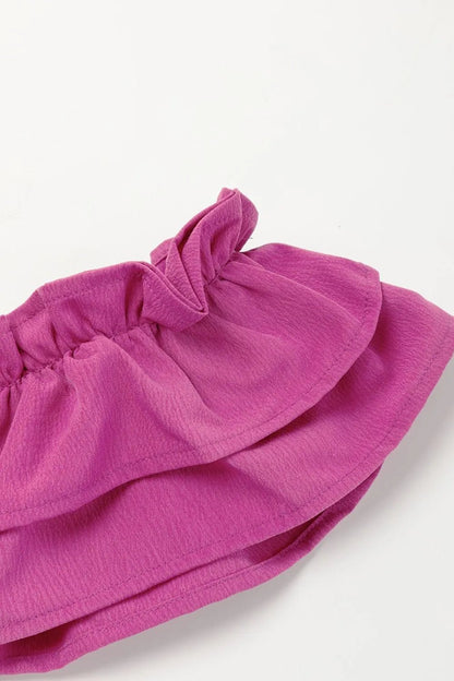 Solid Color Ruffled Straps Smocked Ruched Maxi Dress - adritiX