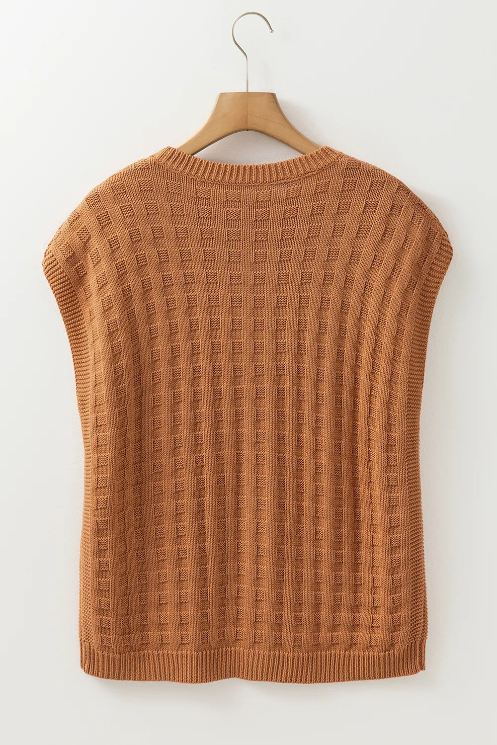 Round Neck Cap Sleeve Sweater Vest - adritiX