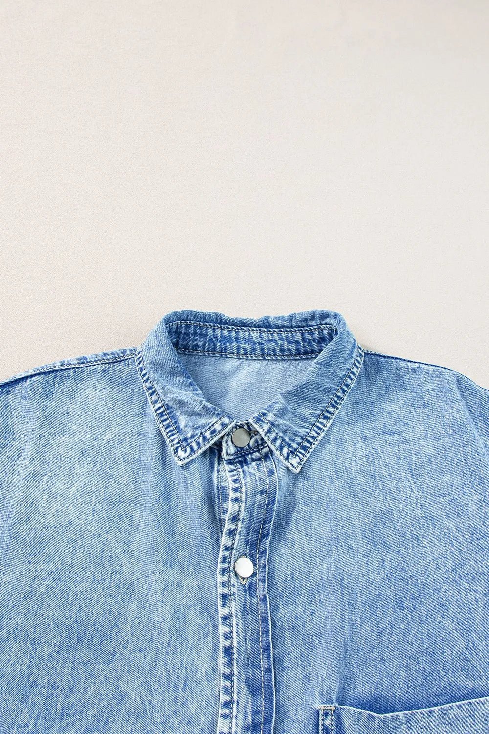 Oversized Button Down Denim Shirt Dress - adritiX