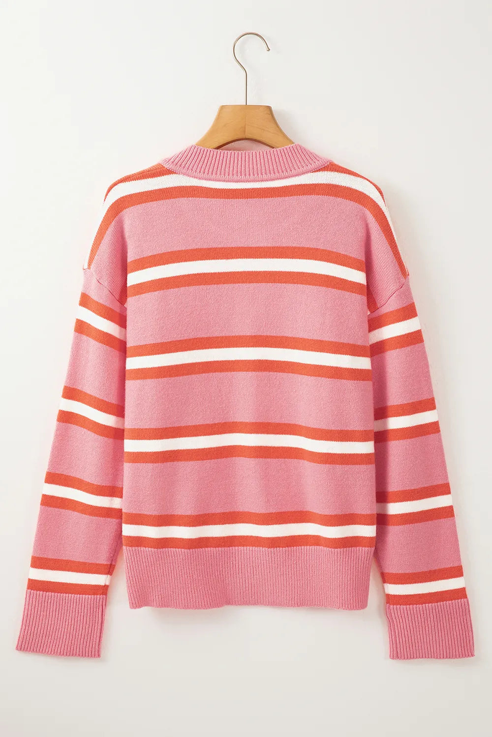 Striped Button Down Long Sleeve Cardigan - adritiX