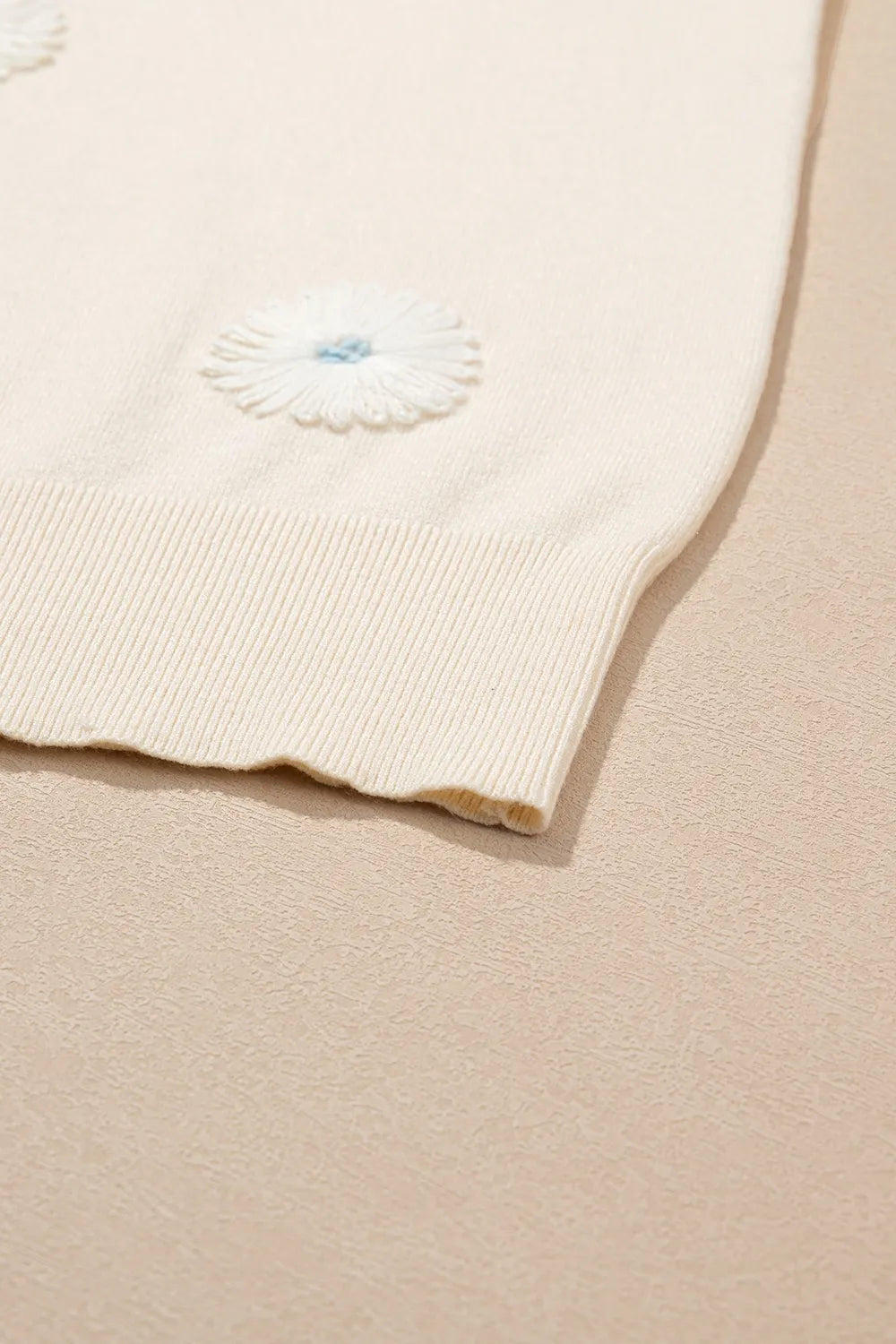 Daisy Round Neck Short Sleeve Knit Top - adritiX