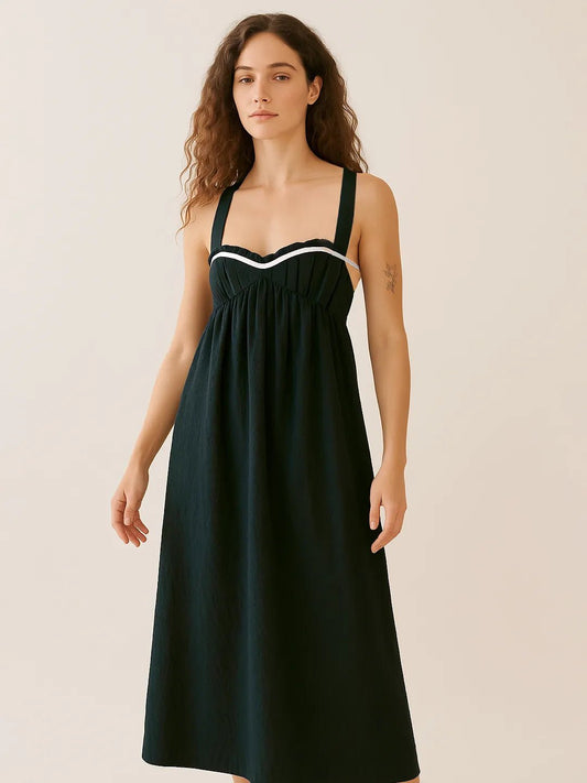 Sweetheart Neck Midi Dress - adritiX