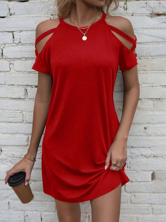 Cold Shoulder Mini Dress - adritiX