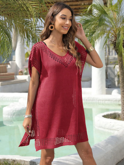 Crochet Trim Beach Cover Up Dress - adritiX
