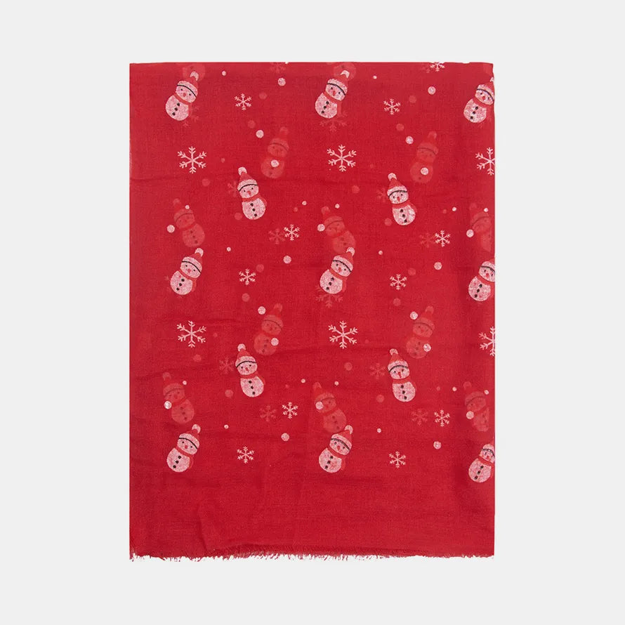 Fringe Snowman Polyester Scarf - adritiX