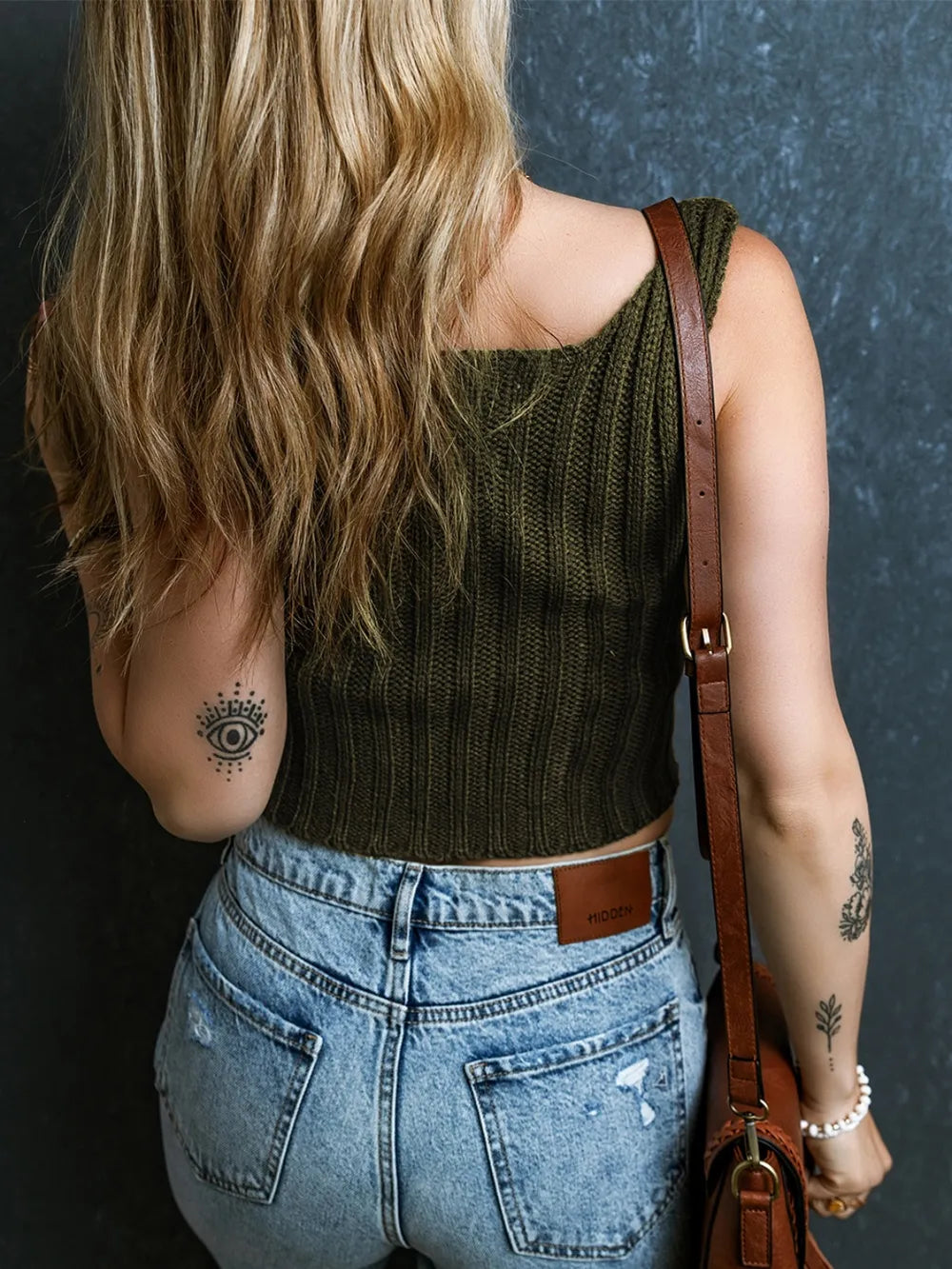 Scoop Neck Wide Strap Sweater Vest - adritiX