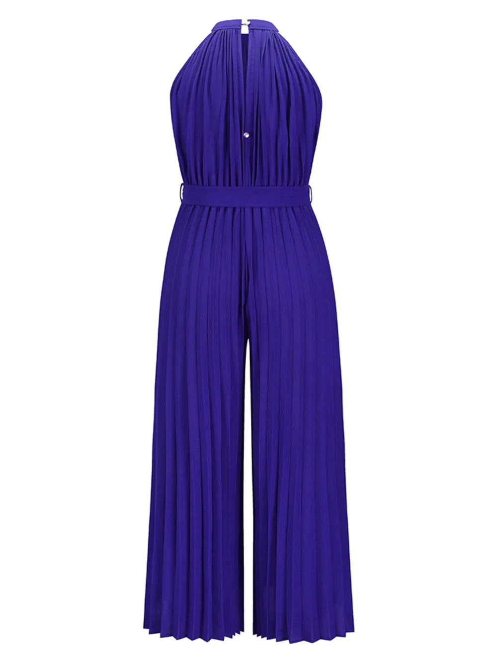 Elegant Cutout Tied Pleated Sleeveless Jumpsuit - adritiX