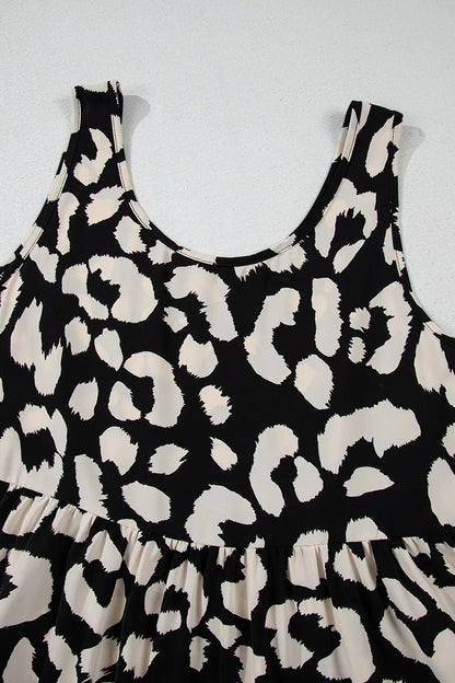 Leopard Print Sleeveless Summer Mini Dress - adritiX