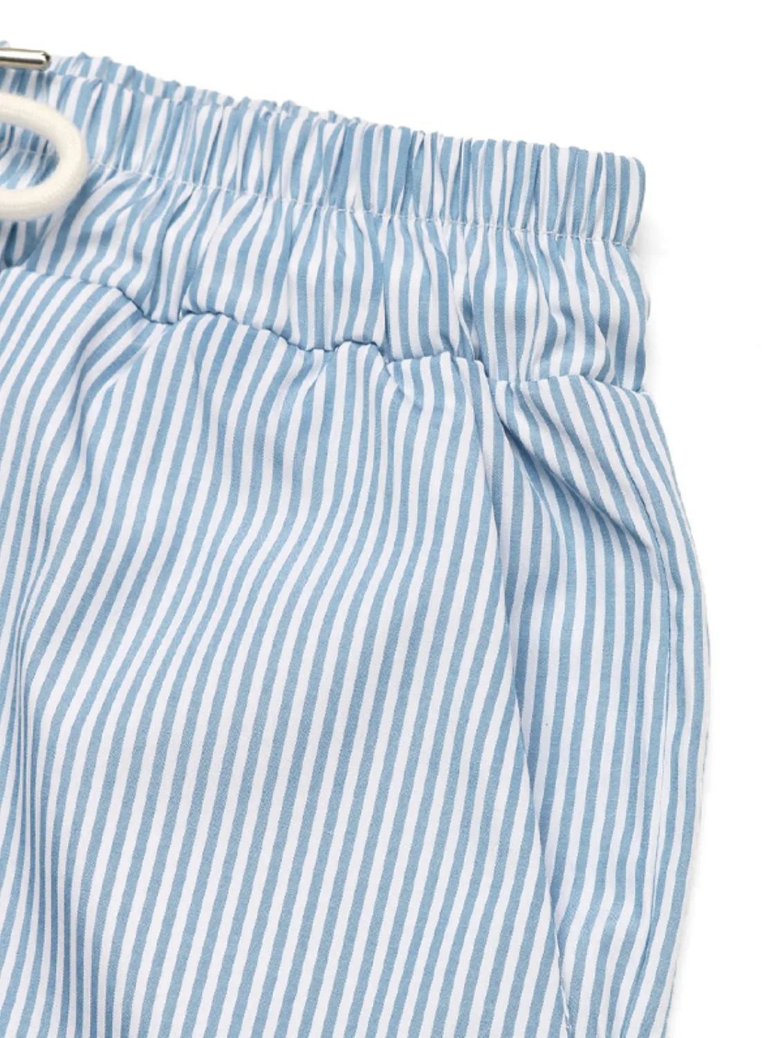 Drawstring Striped Wide Leg Cargo Pants - adritiX