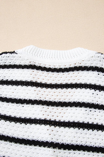 Striped Button-Up Knit Sweater Vest - adritiX