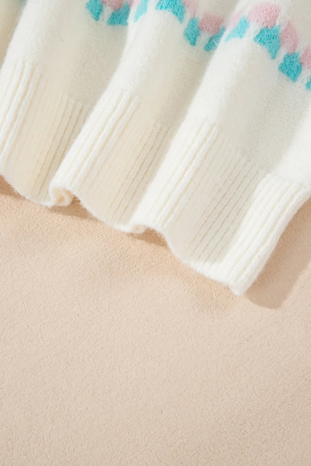 Christmas Tree Ribbed Hem Dropped Shoulder Sweater - adritiX