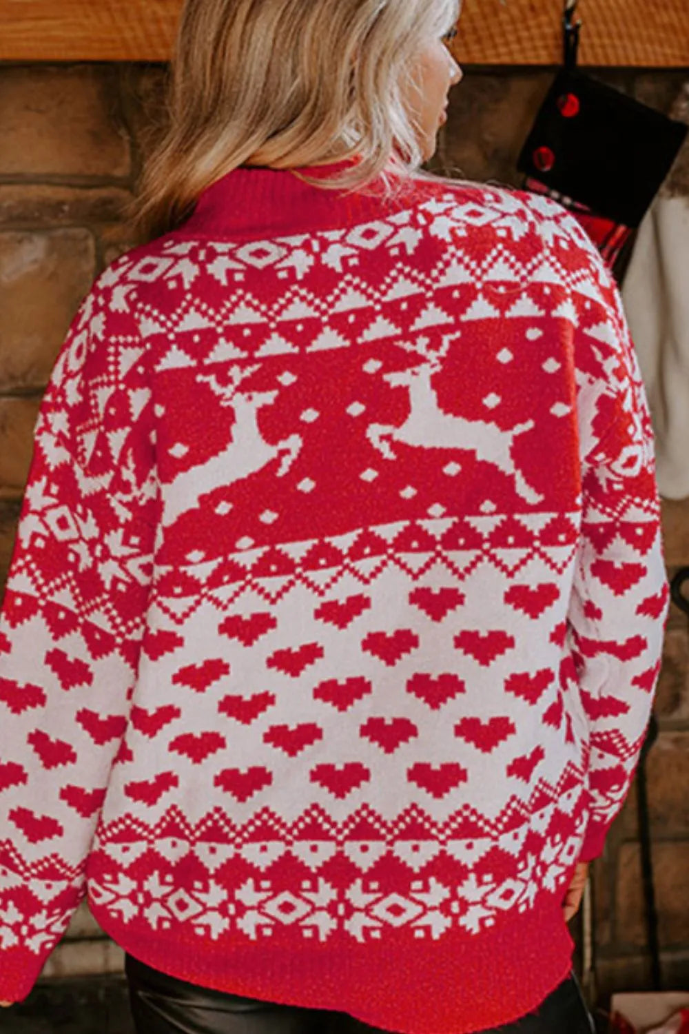Christmas Element Turtleneck Long Sleeve Sweater - adritiX