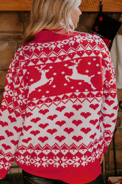 Christmas Element Turtleneck Long Sleeve Sweater - adritiX