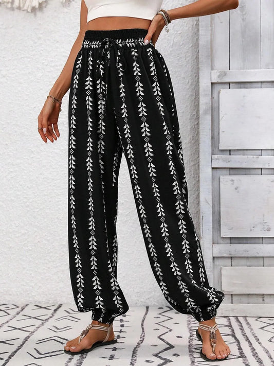Printed Wide Leg Pants - adritiX