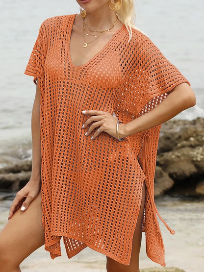 Side Tied V-Neck Cover-Up - adritiX
