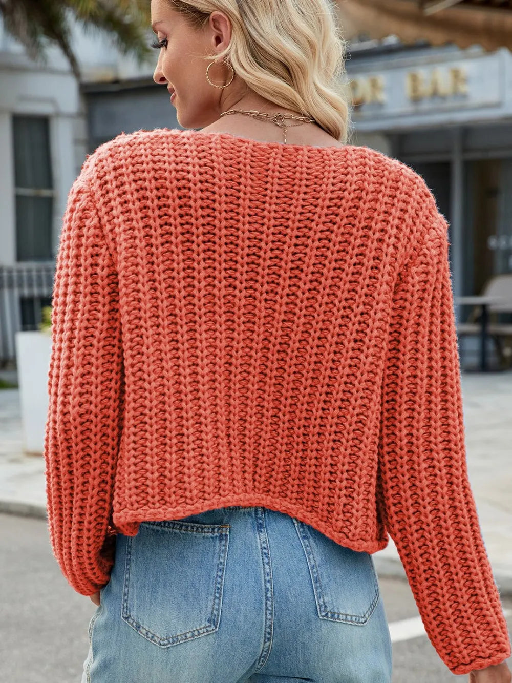 Round Neck Button Up Cardigan with Pockets - adritiX