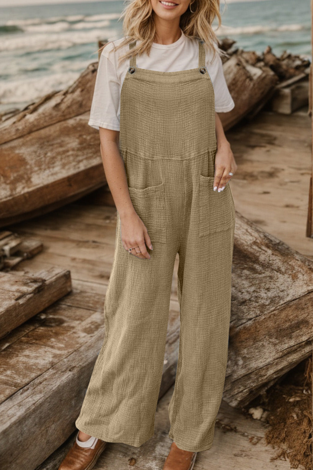 Elegant Full Size Wide Leg Front Pocket Jumpsuit - adritiX