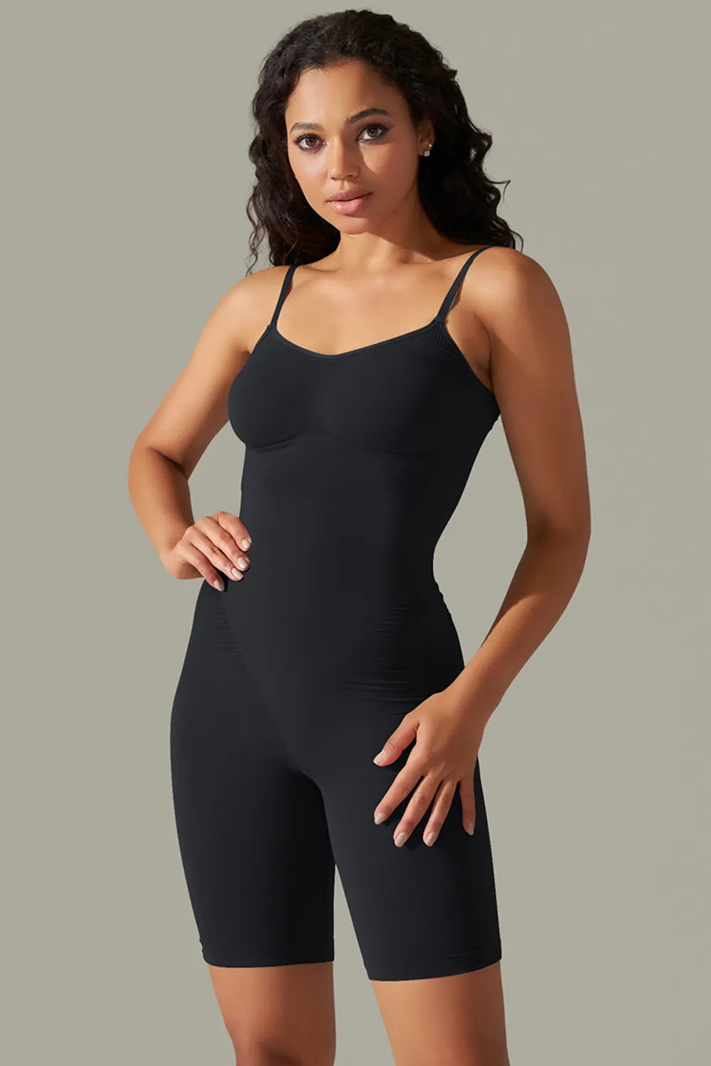 Elegant Spaghetti Strap Active Romper - adritiX