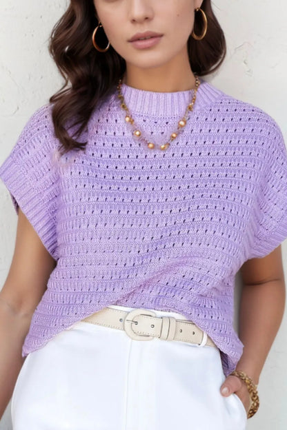 Short Sleeve Knit Sweater Top - adritiX