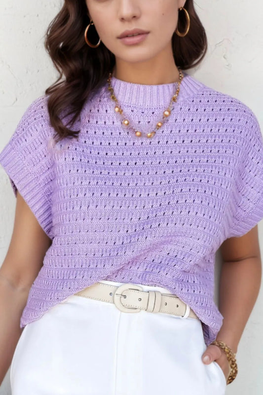 Short Sleeve Knit Sweater Top - adritiX