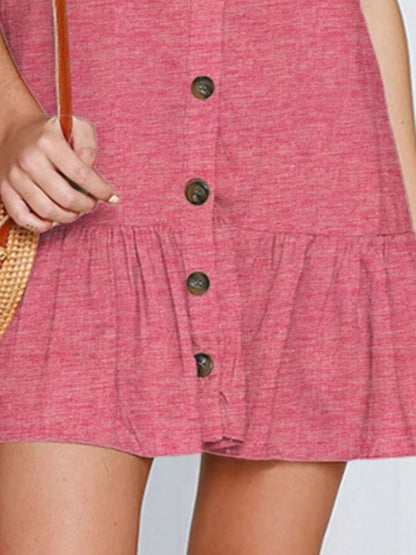 Ruffled V-Neck Mini Dress - adritiX