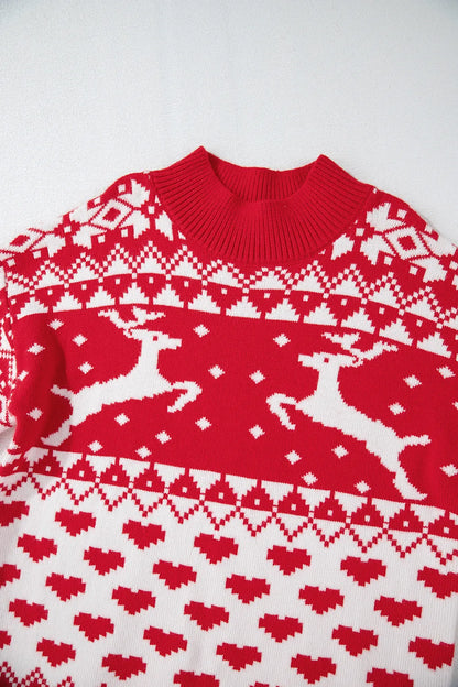 Christmas Element Turtleneck Long Sleeve Sweater - adritiX
