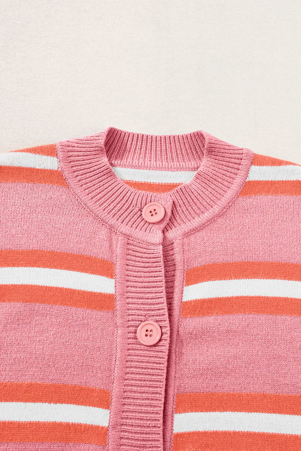 Striped Button Down Long Sleeve Cardigan - adritiX