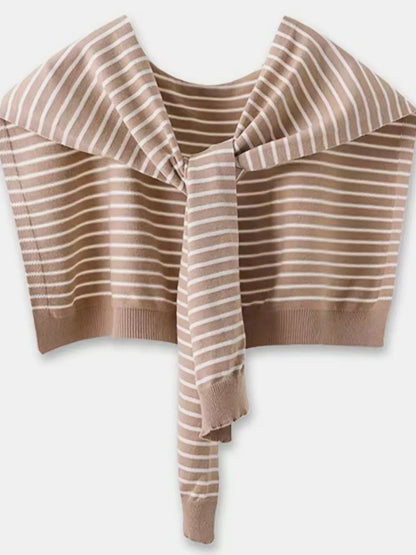 Striped Contrast Knit Wrap - adritiX