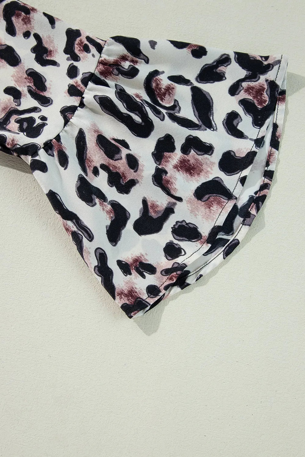 Leopard Print Buttoned Front 3/4 Sleeve Tiered Ruffled Hem Dress - adritiX