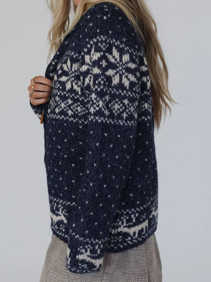 Zip Up Long Sleeve Cardigan - adritiX
