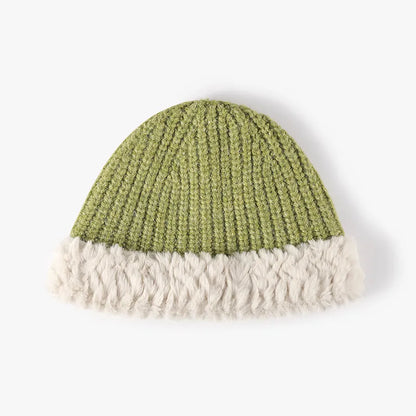 Fuzzy Hem Knit Hat - adritiX