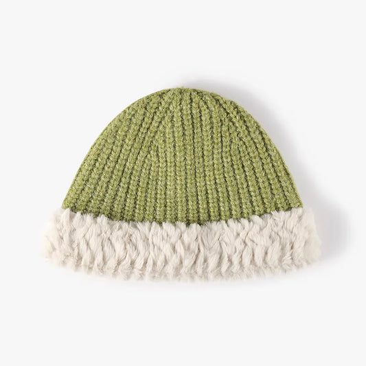 Fuzzy Hem Knit Hat - adritiX