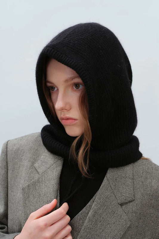 Drawstring Solid Color Thermal Knit Hat - adritiX