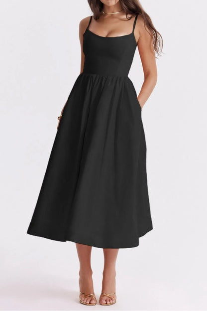Floral Print Spaghetti Strap Midi Dress - adritiX