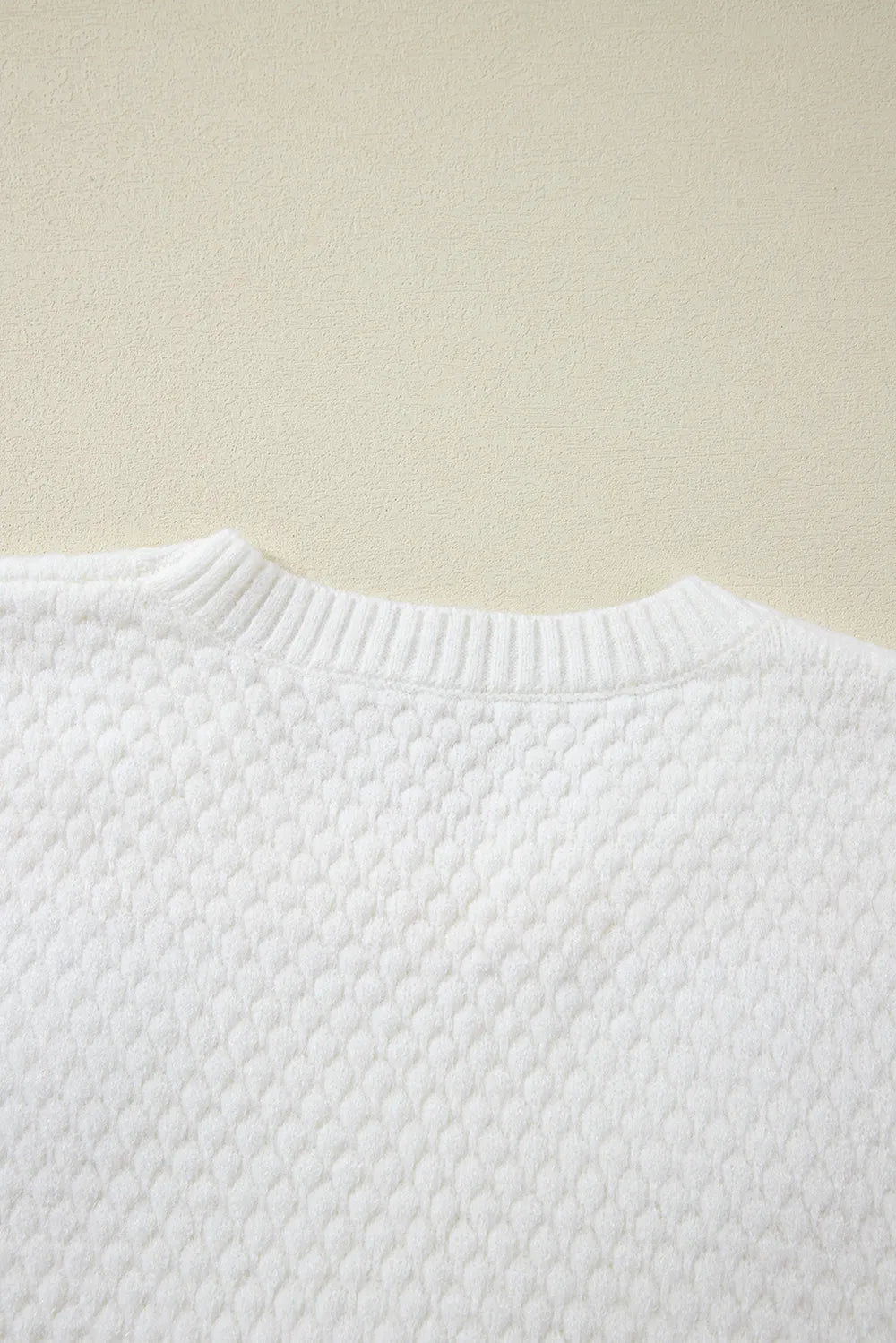 Elegant Crochet Flower Round Neck Long Sleeve Sweater - adritiX