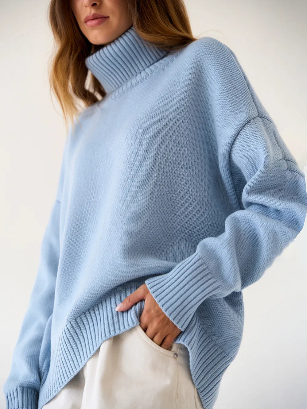 Turtleneck Long Sleeve Sweater - adritiX