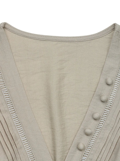 V-Neck Sleeveless Midi Dress - adritiX
