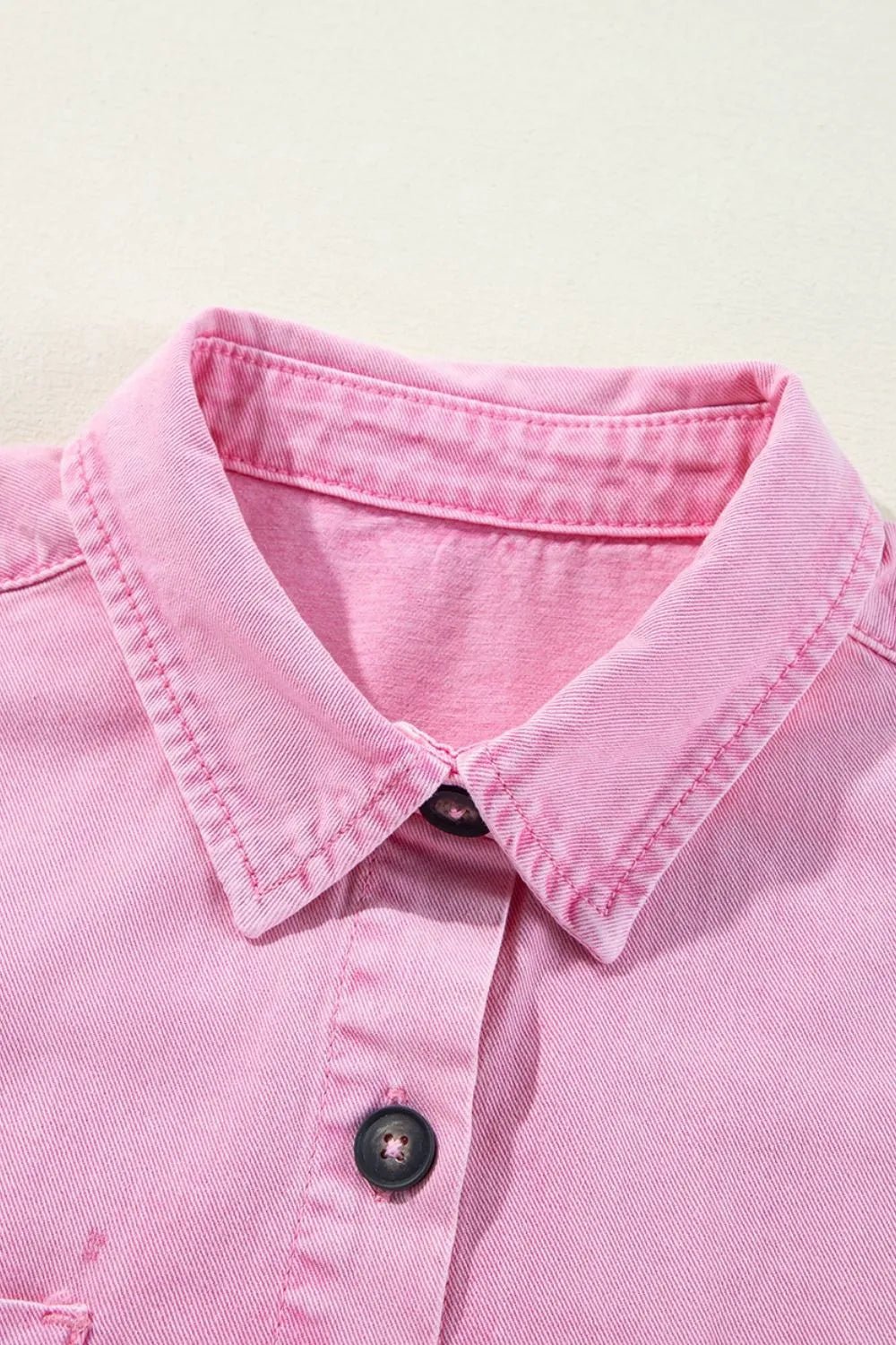 Button Down Short Sleeve Denim Dress - adritiX