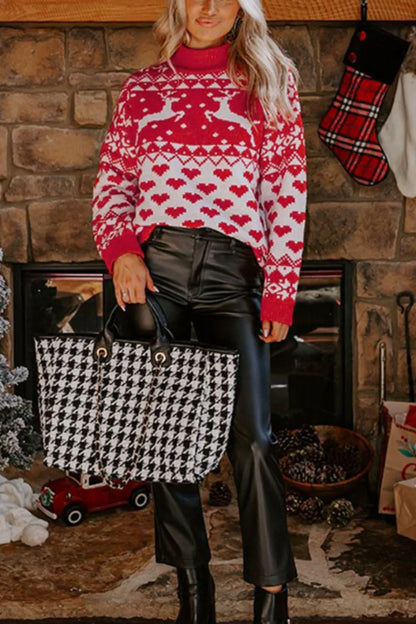 Christmas Element Turtleneck Long Sleeve Sweater - adritiX