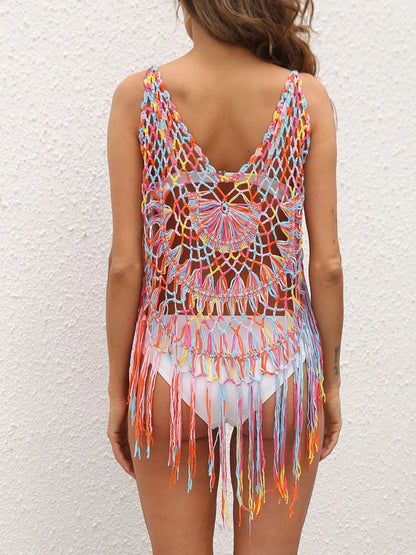 Crochet Fringe Beach Cover Up - adritiX