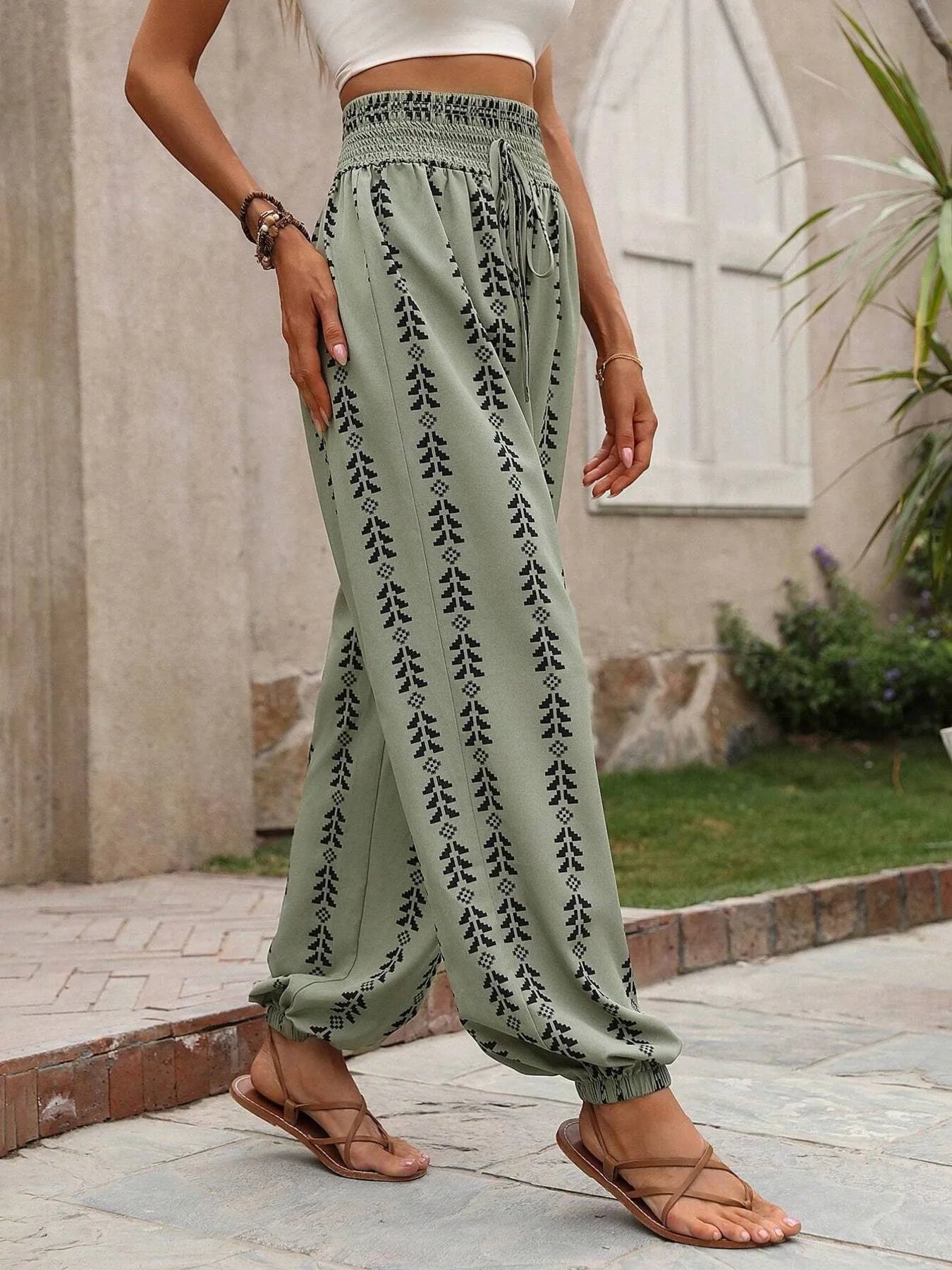 Printed Wide Leg Pants - adritiX