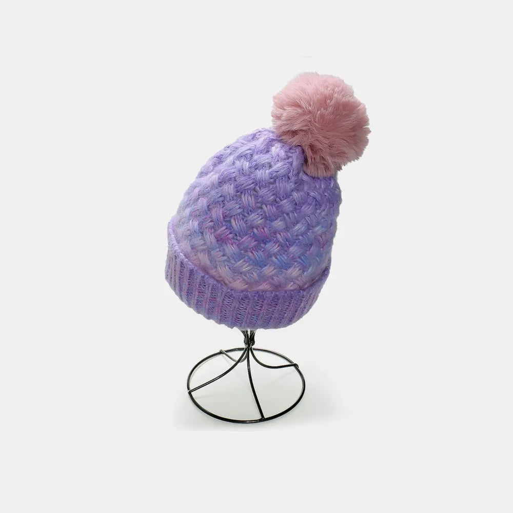 Gradient Knit Hat with Pompom - adritiX