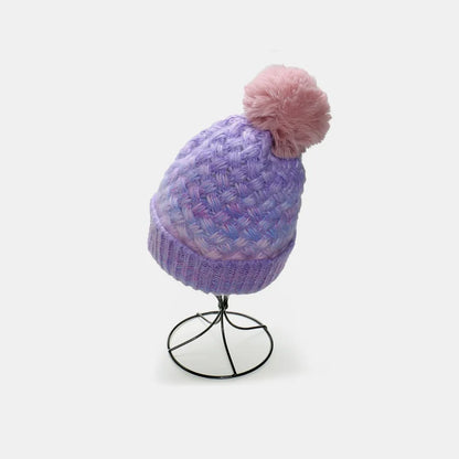 Gradient Knit Hat with Pompom - adritiX