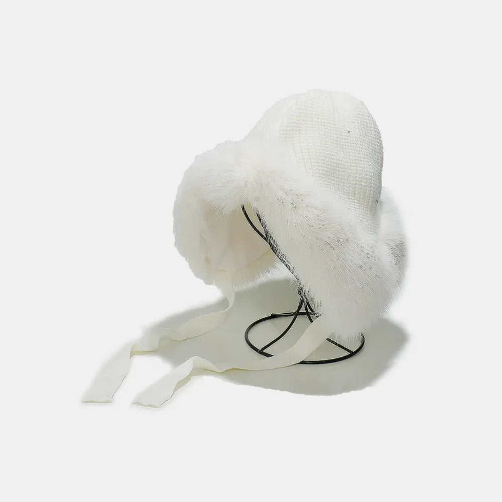Thermal Tied Fuzzy Winter Hat - adritiX