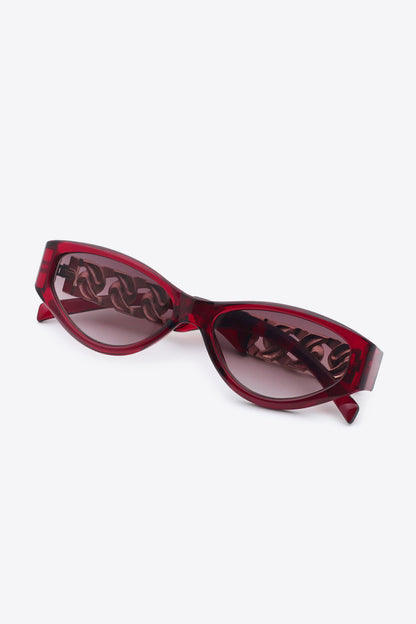 Chain Detail Temple Cat Eye Sunglasses - adritiX