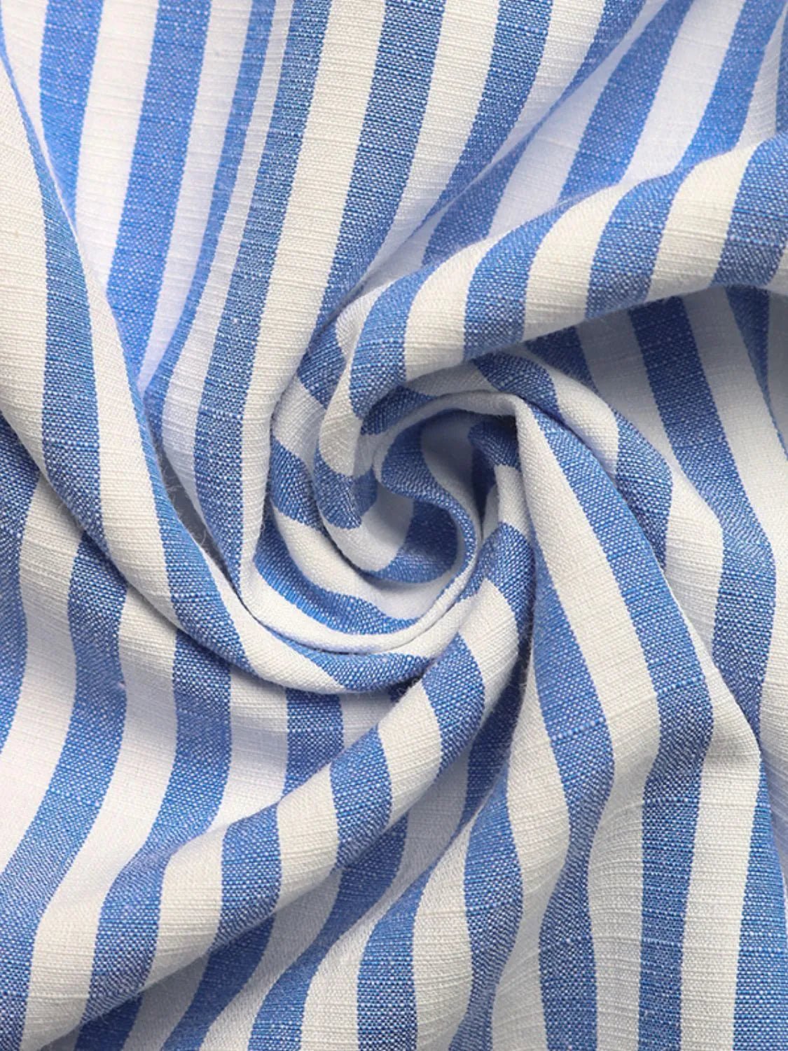 Striped Half Sleeve Mini Shirt Dress - adritiX