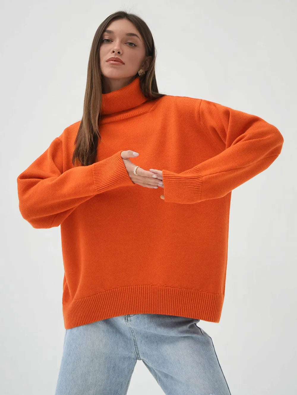 Turtleneck Long Sleeve Sweater - adritiX