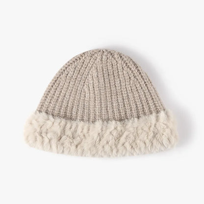 Fuzzy Hem Knit Hat - adritiX
